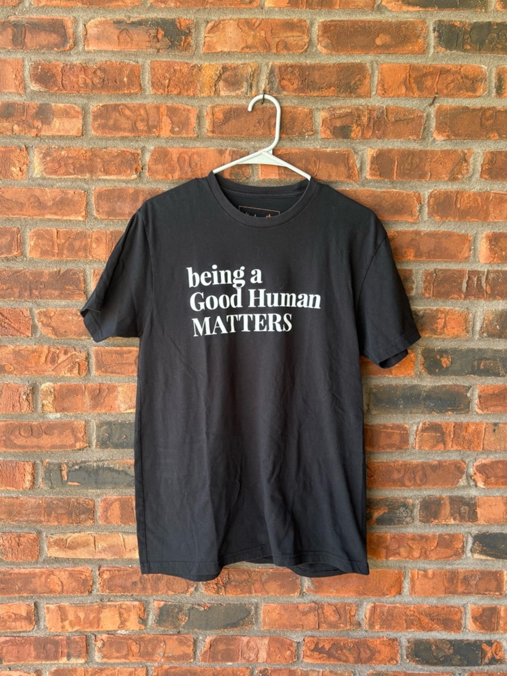 Black "Being a Good Human Matters" Graphic T‑Shirt